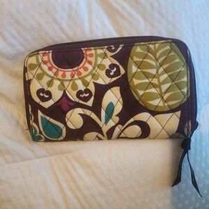 Vera Bradley Purple Print Floral Accordion Wallet (pre-owned)